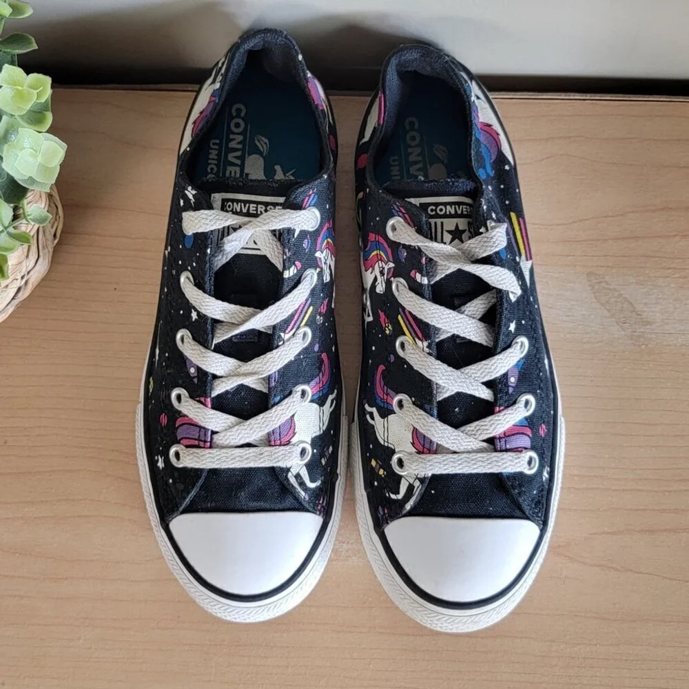 Converse Low Top Unicorn Unicons Black Lace Up Sneakers Shoes Kids Unisex CTAS 4